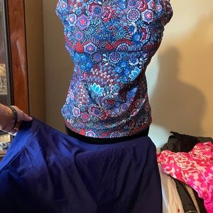 Bohemian style tankini with skirt bottom